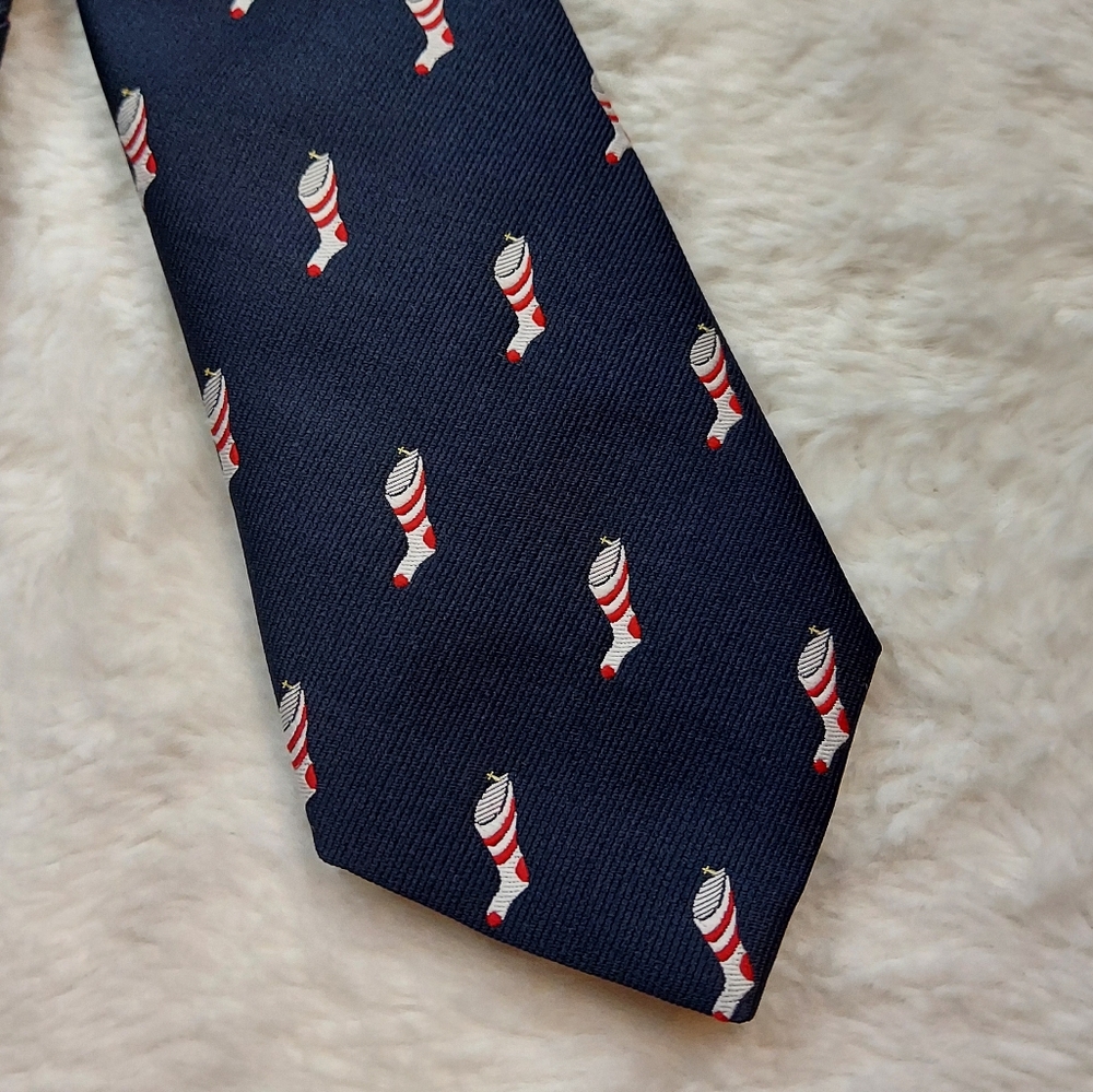 Berkley Vintage Navy Blue Christmas Holiday Stocking Tie